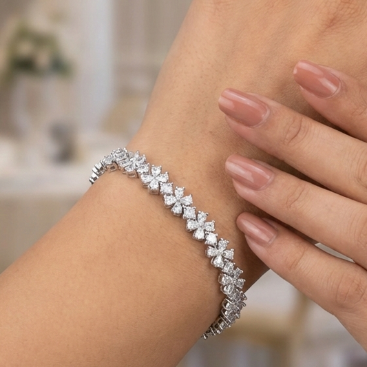 Brilliant Floral Blossom 925 silver Bracelet
