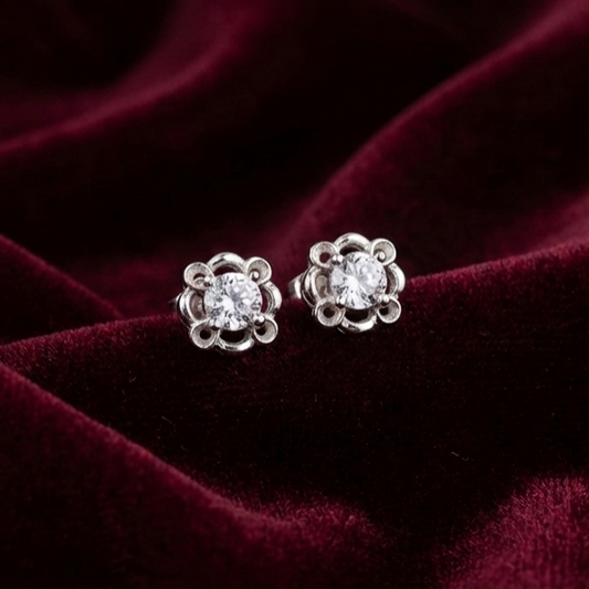 Lace Blossom 925 Silver Stud