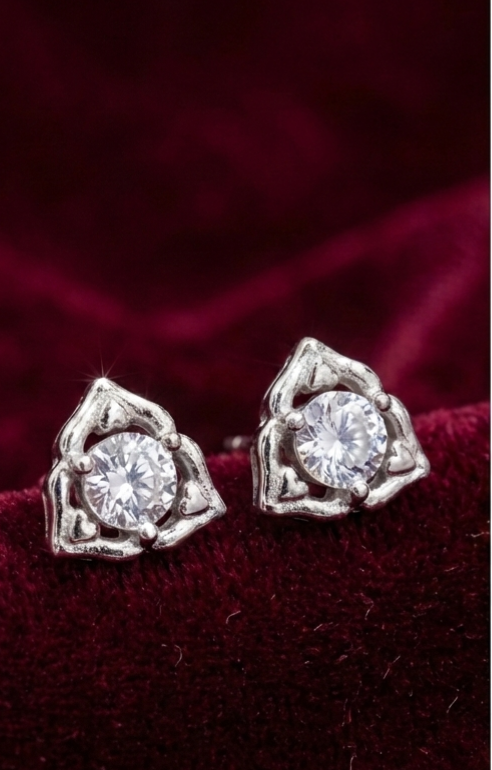 Trinity Stud 925 Silver Earrings
