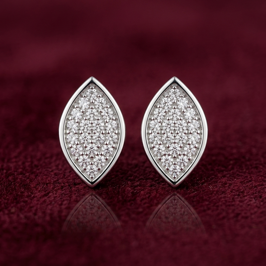 Luminous Marquise Pavé 925 Silver Studs