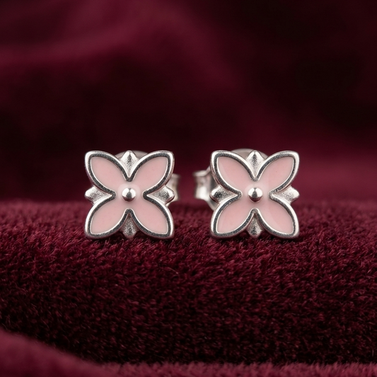 Blush Petal Blossom 925 Silver Studs