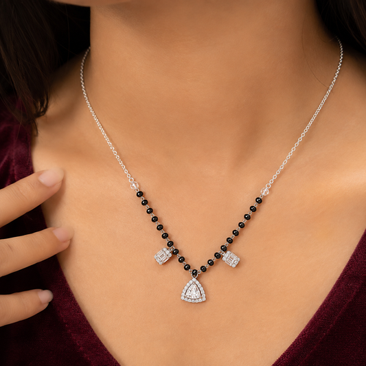 Trillion Halo 925 Silver Mangalsutra