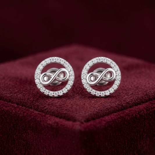 Eternal Infinity Circle 925 Silver Studs