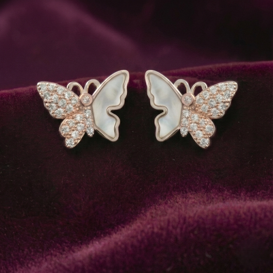 Enchanted Dual-Tone Butterfly 925 Silver Studs
