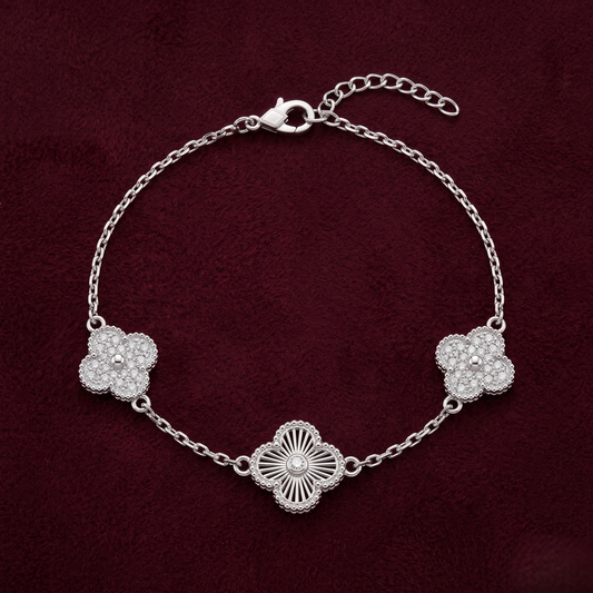 Luminous Trefoil Clover 925 Silver Bracelet
