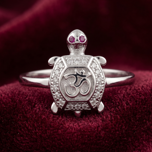 Sacred Om Tortoise Spirit Ring – Premium 925 Silver
