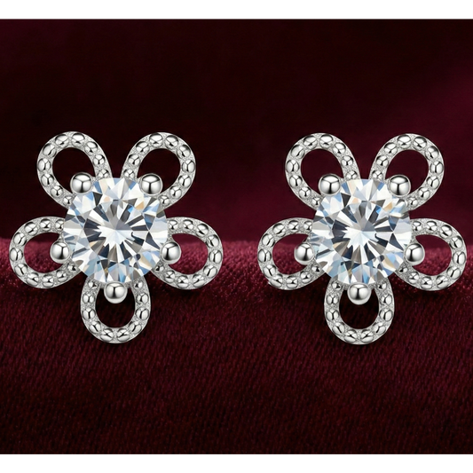 Brilliant Bloom Floral 925 Silver Studs