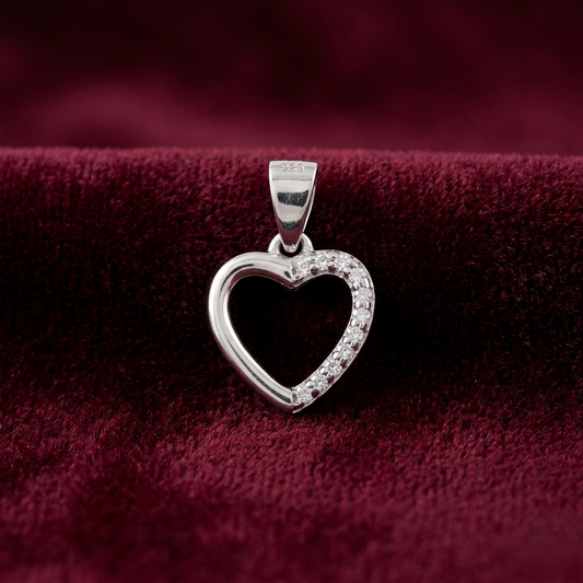 Dual-Finish Heart Pendant