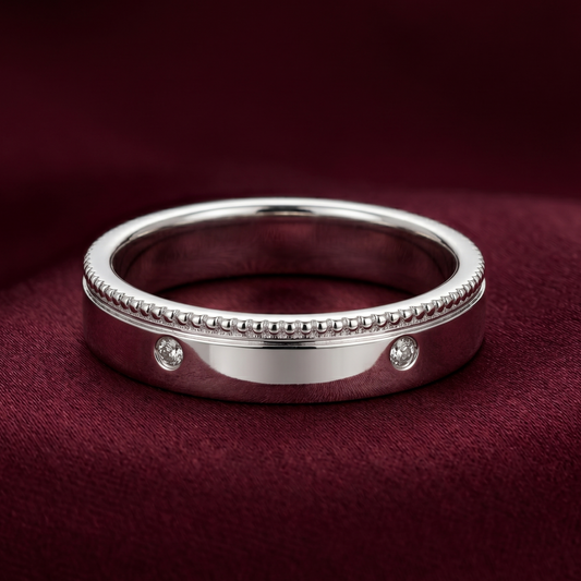 Heritage Milgrain Accent Band – Premium 925 Silver