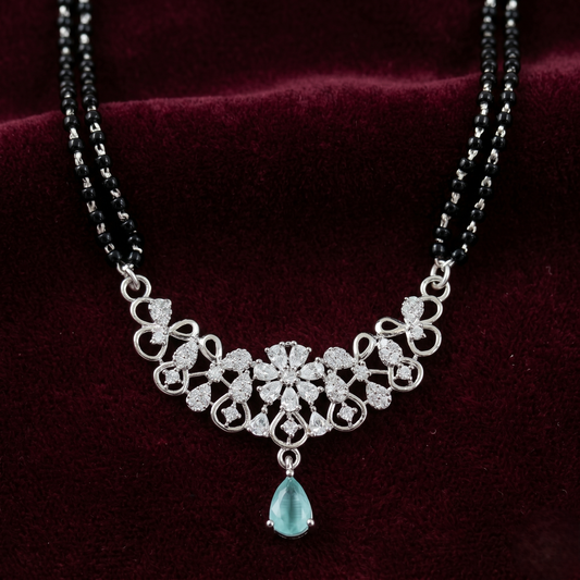 Floral Elegance 925 Silver Mangalsutra