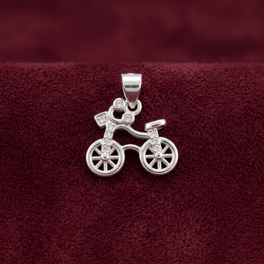 Veloce Sparkle Bicycle Pendant in 925 Sterling Silver