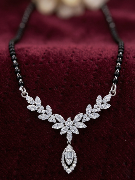 Floral Brilliance 925 Silver Mangalsutra