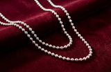 Luminous Textured Bead 925 Silver Chain