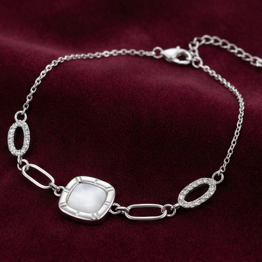 Geometric Link 925 Silver Bracelet