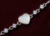 Heart Link 925 Silver Bracelet
