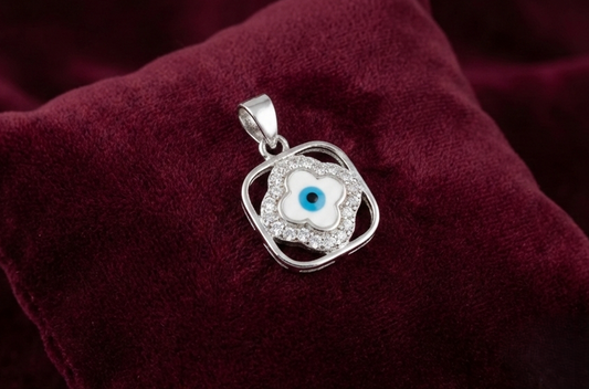 Clover Evil Eye 925 Silver Pendant