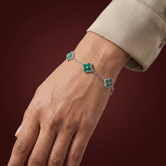 Verdant Clover 925 Silver Bracelet
