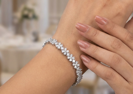 Brilliant Floral Blossom 925 silver Bracelet