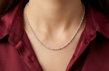 Luminous Textured Bead 925 Silver Chain