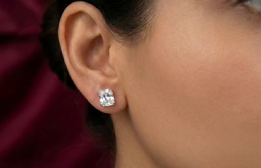 Radiant Cushion Cut 925 Silver Studs