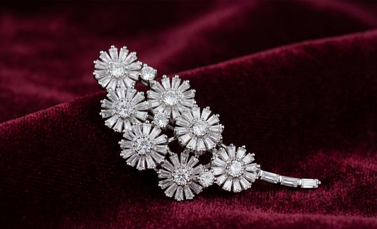 Floral Statement 925 Silver Brooch