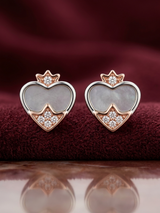 Crowned Heart Mother of Pearl 925 Silver Studs