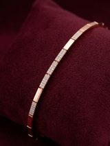 Rose Gold Geometric Link 925 Silver Bracelet