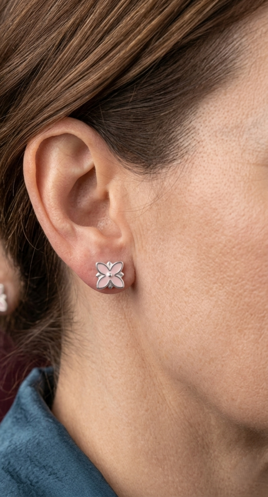 Blush Petal Blossom 925 Silver Studs