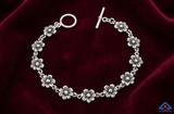 Antique Floral Toggle 925 silver Bracelet