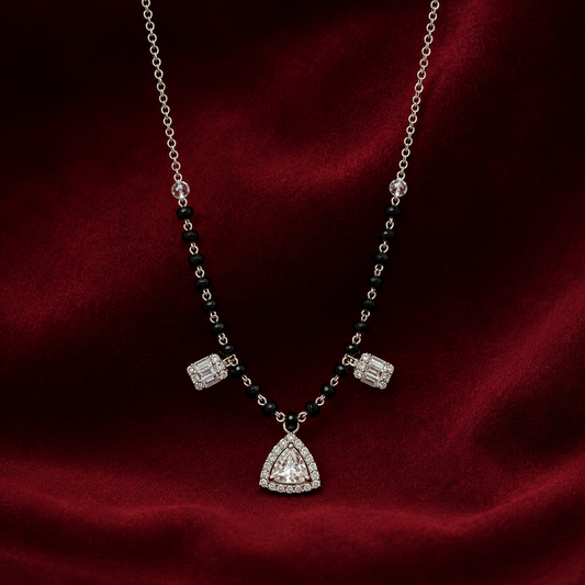 Trillion Halo 925 Silver Mangalsutra