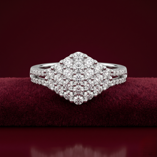 Prism Rhombus Cluster Statement Ring – Premium 925 Silver
