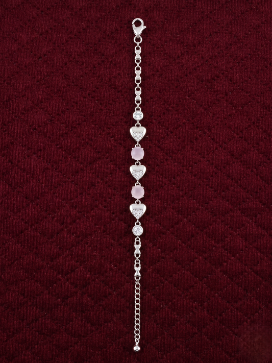 Blush Heart 925 Sterling Silver Bracelet