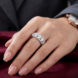 Oval Triple-Row Eternity Band – Premium 925 Silver