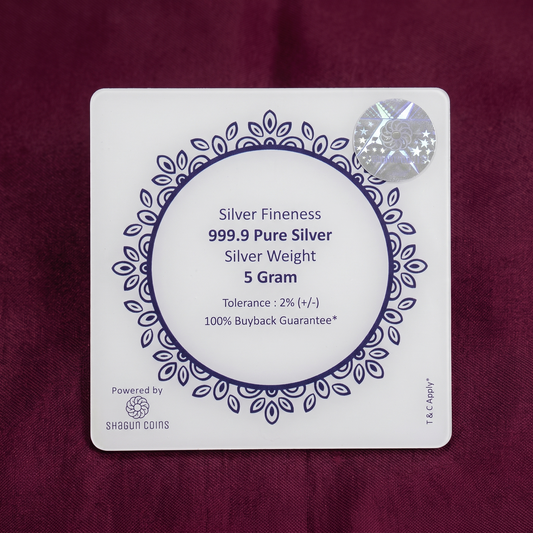 999.9 Pure Silver Laxmi-Ganesh "Shagun" Round 5 Gm Coin