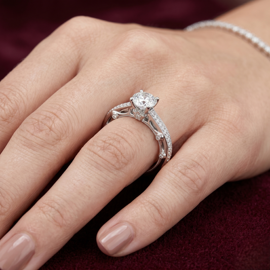 Sovereignty Vintage Cathedral Solitaire Ring – Premium 925 Silver