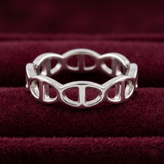 Riviera Anchor Link Eternity Band – Premium 925 Silver
