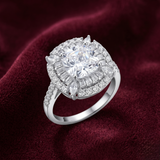 Regal Cushion Mosaic Cocktail Ring – Premium 925 Silver