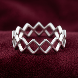 Prism Argyle Geometric Openwork Band – Premium 925 Silver