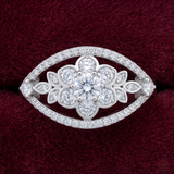 Fleur-de-Lis Marquise Openwork Cocktail Ring – Premium 925 Silver