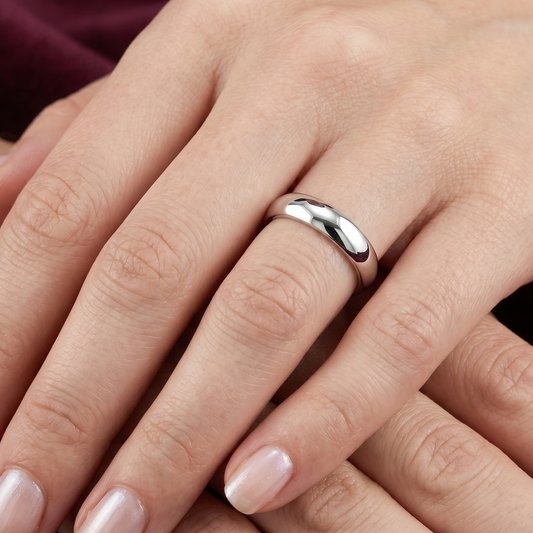Essential Classic Dome Band – Premium 925 Silver
