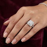 Monarch Double Halo Square Cluster Ring – Premium 925 Silver