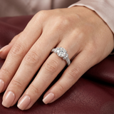 Sovereign Grand Solitaire Trio Ring – Premium 925 Silver