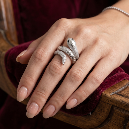 Viper Coiled Statement Ring – Premium 925 Silver