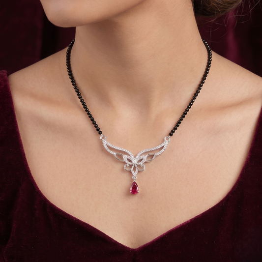 Scarlet Butterfly 925 Silver Mangalsutra