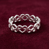 Infinite Amour Filigree Heart Band – Premium 925 Silver