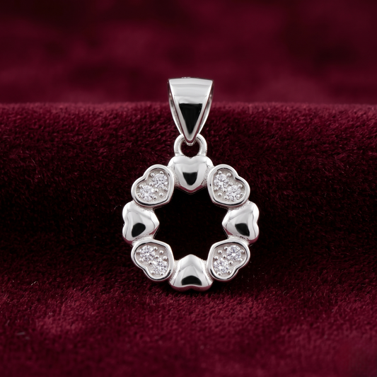 Radiant Heart Wreath 925 Silver Pendant