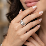 Sculpted Honeycomb Facet Band – Premium 925 Silver