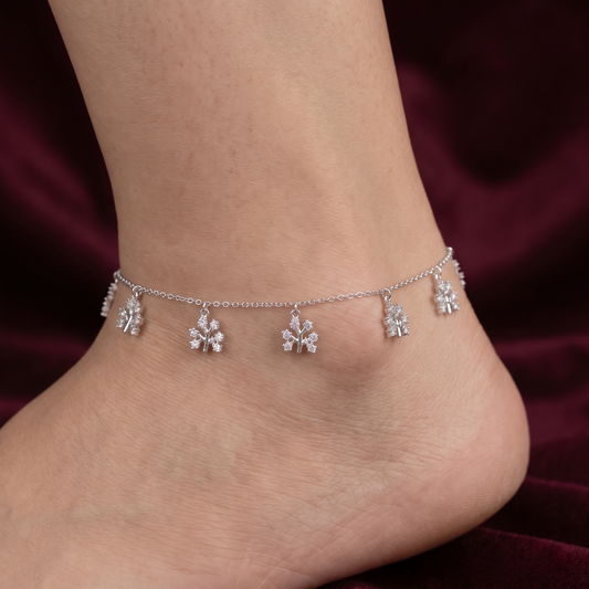 Enchanted Branch Drop 925 Silver Anklet