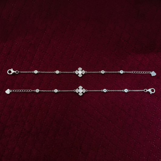 Geometric Empress Halo 925 Silver Anklet