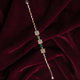Regal Emerald Lattice 925 Silver Bracelet